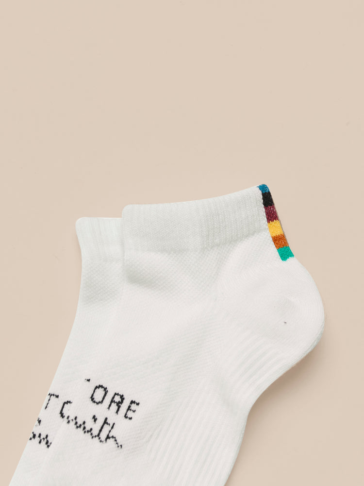 Unisex Castore x Paul Smith 2 Pack Technical Ankle Socks - Off White