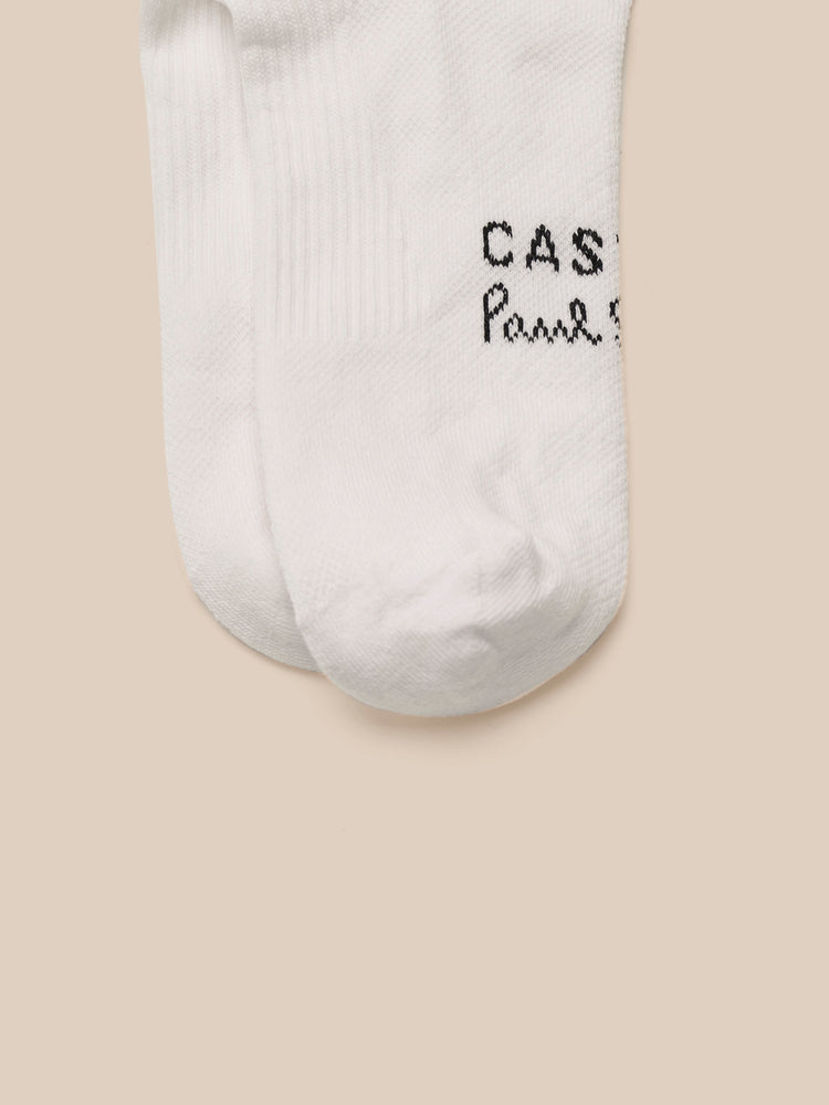 Unisex Castore x Paul Smith 2 Pack Technical Ankle Socks - Off White