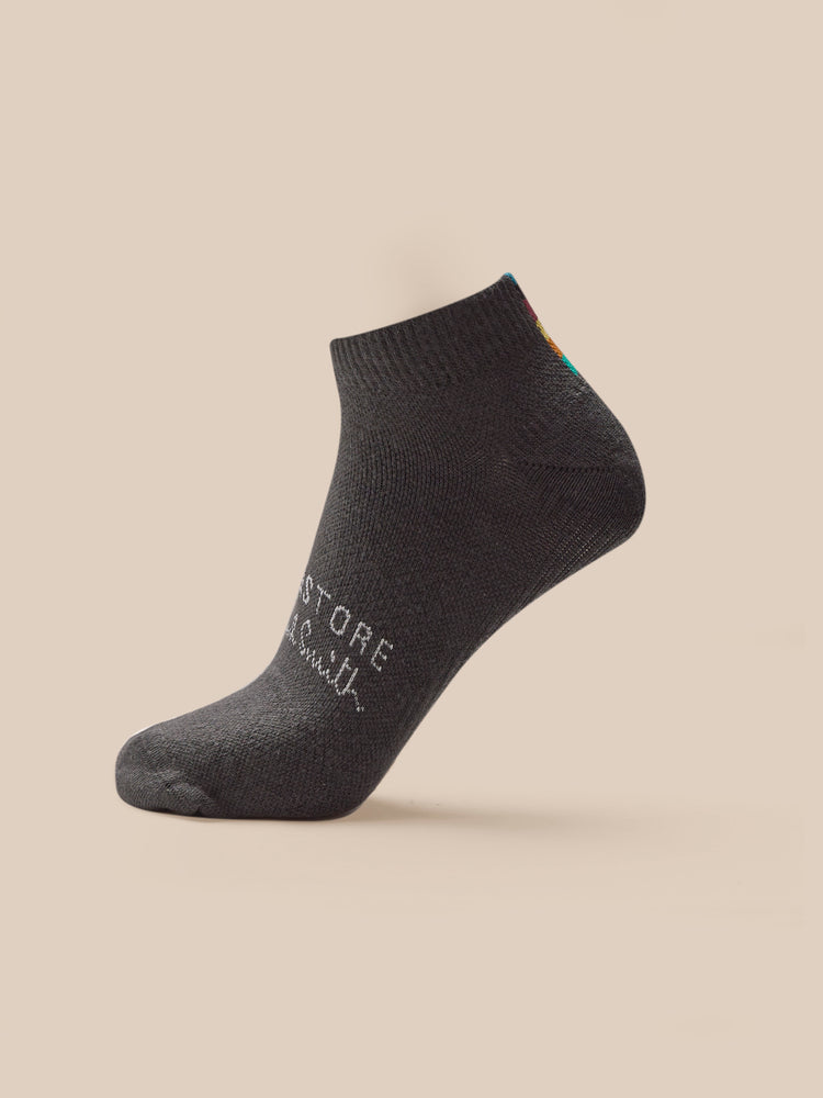 Unisex Castore x Paul Smith 2 Pack Technical Ankle Socks - Charcoal