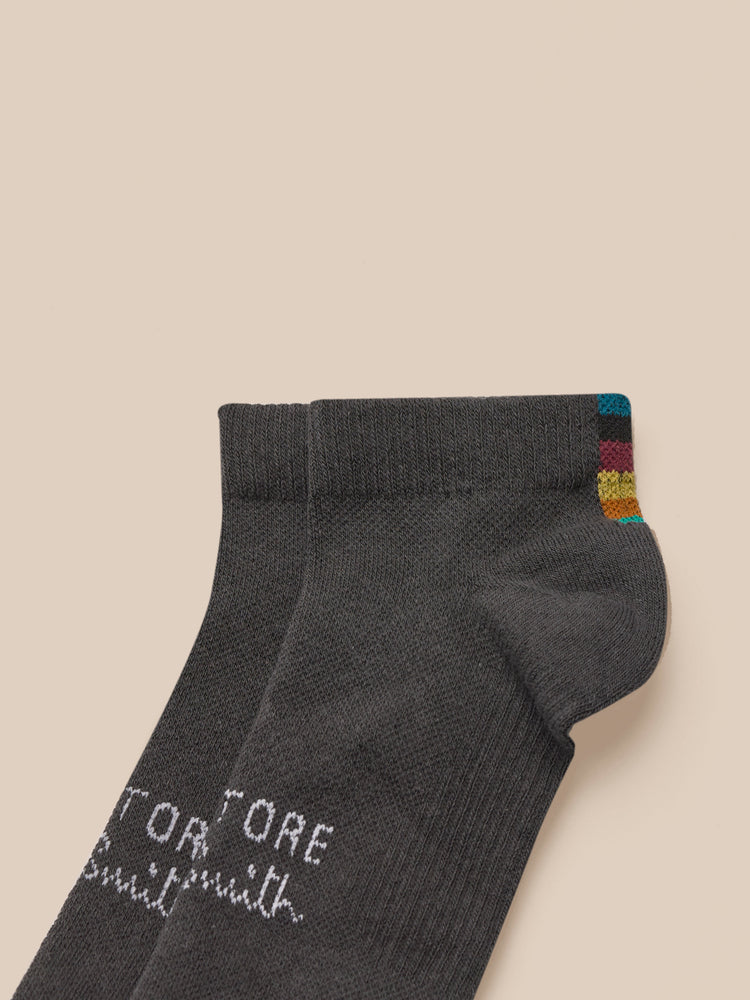 Unisex Castore x Paul Smith 2 Pack Technical Ankle Socks - Charcoal