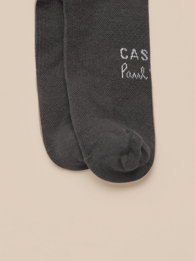 Unisex Castore x Paul Smith 2 Pack Technical Ankle Socks - Charcoal