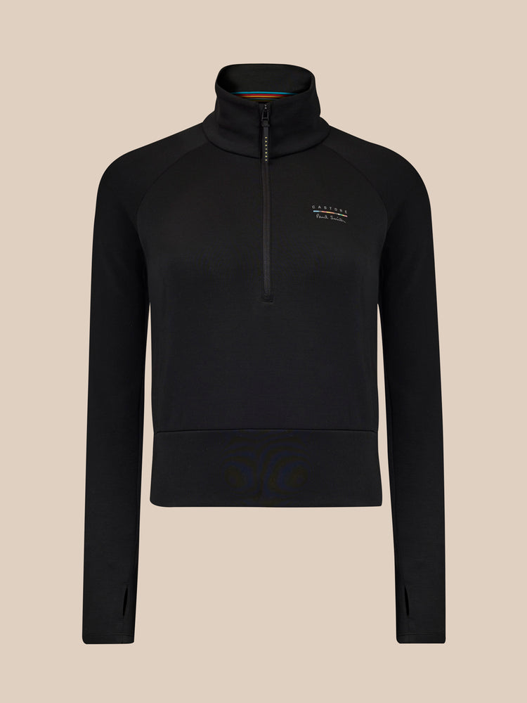 Women's Castore x Paul Smith Long Sleeve Technical Half Zip Top - Black