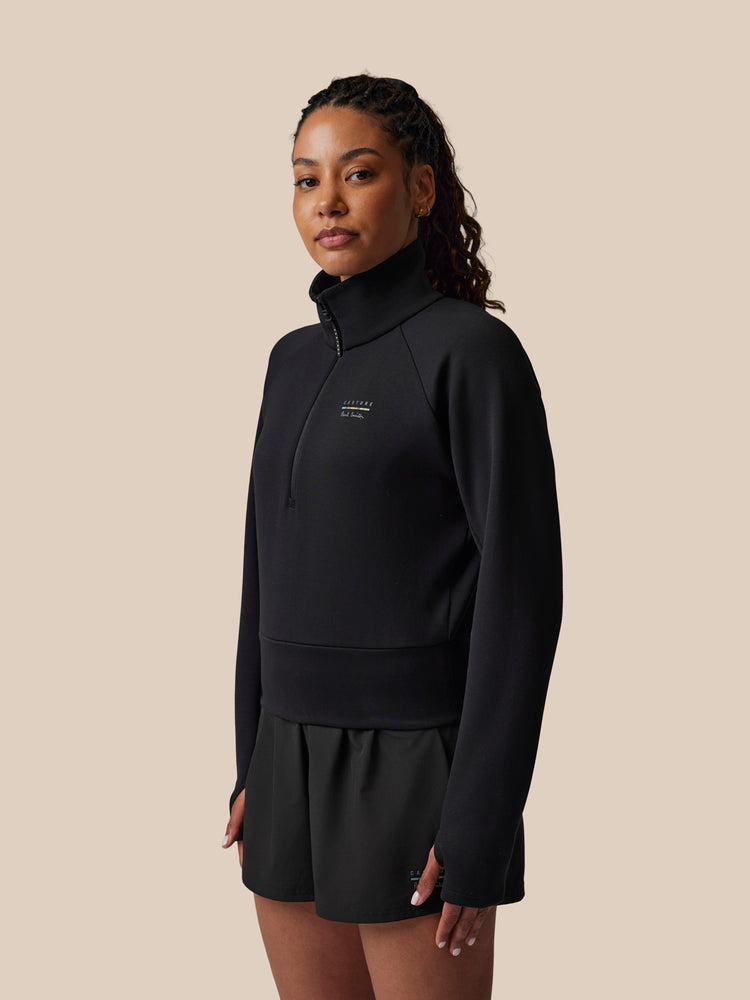 Women's Castore x Paul Smith Long Sleeve Technical Half Zip Top - Black
