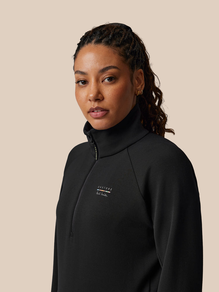 Women's Castore x Paul Smith Long Sleeve Technical Half Zip Top - Black
