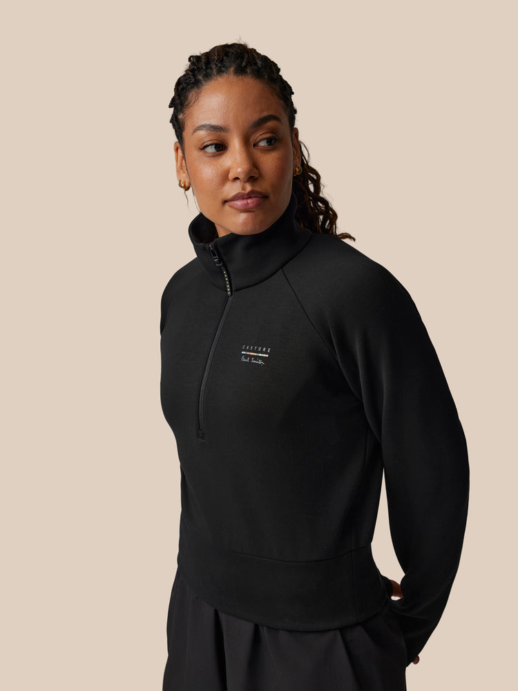 Women's Castore x Paul Smith Long Sleeve Technical Half Zip Top - Black