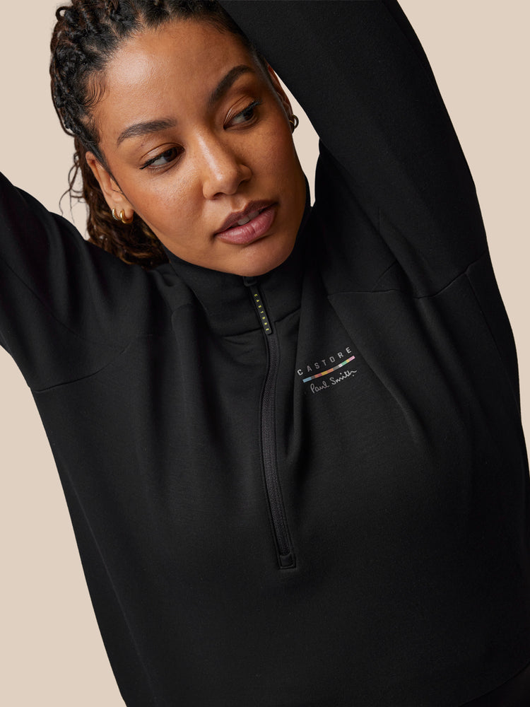 Women's Castore x Paul Smith Long Sleeve Technical Half Zip Top - Black