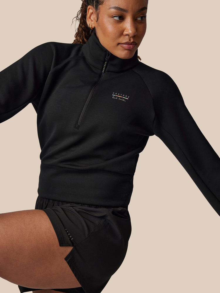 Women's Castore x Paul Smith Long Sleeve Technical Half Zip Top - Black