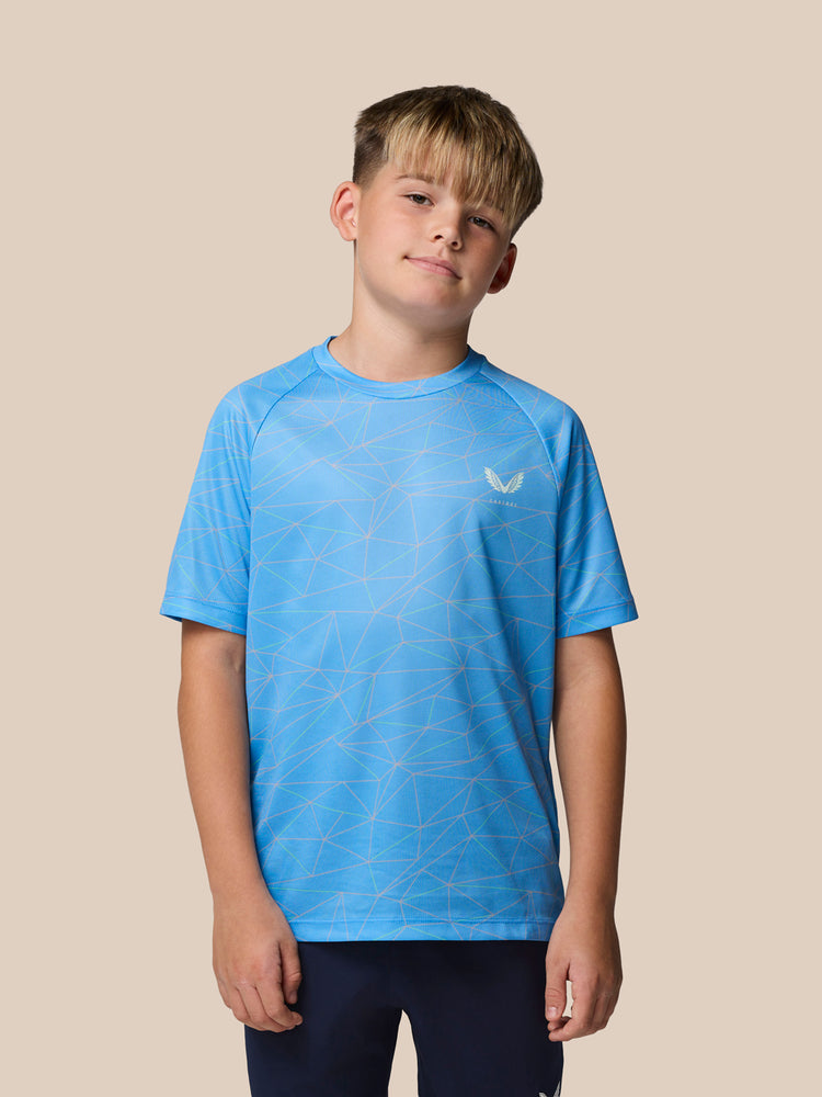 Junior Adapt All Over Print Short Sleeve T-Shirt - Cool Blue