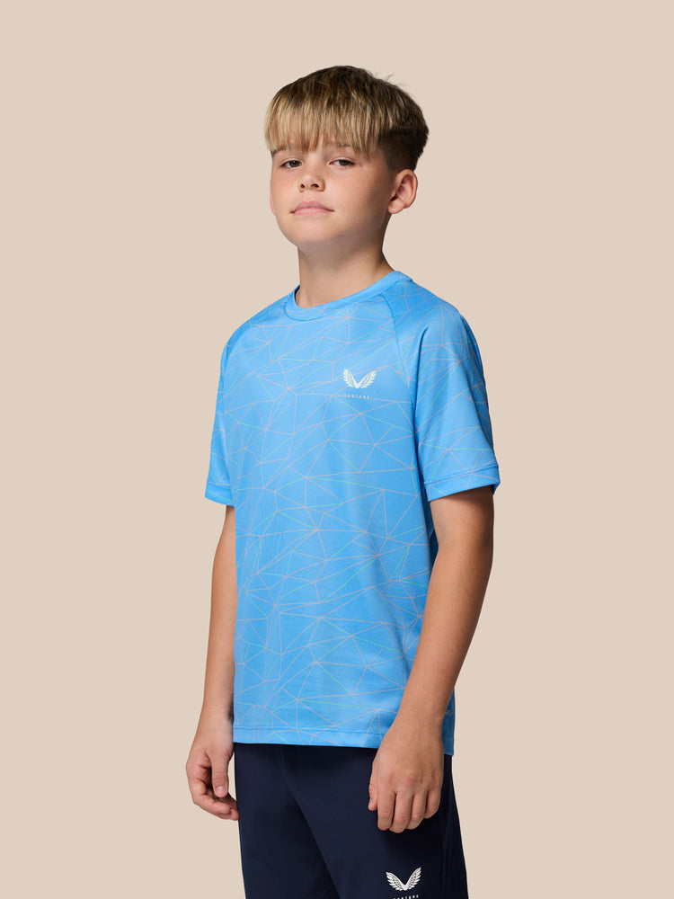 Junior Adapt All Over Print Short Sleeve T-Shirt - Cool Blue