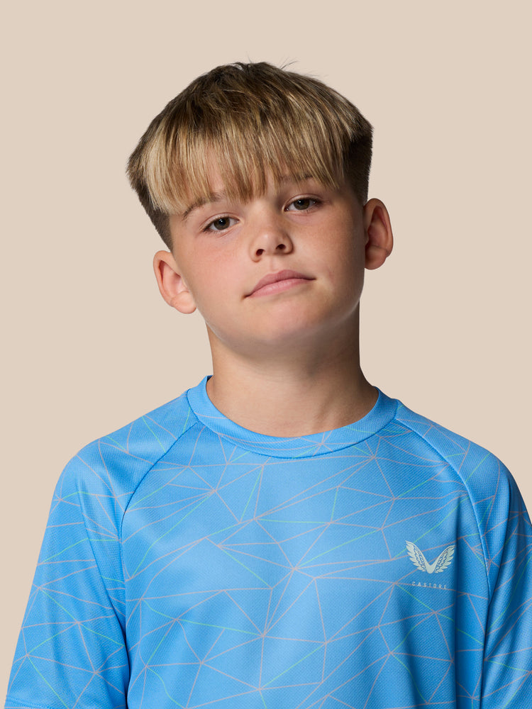 Junior Adapt All Over Print Short Sleeve T-Shirt - Cool Blue