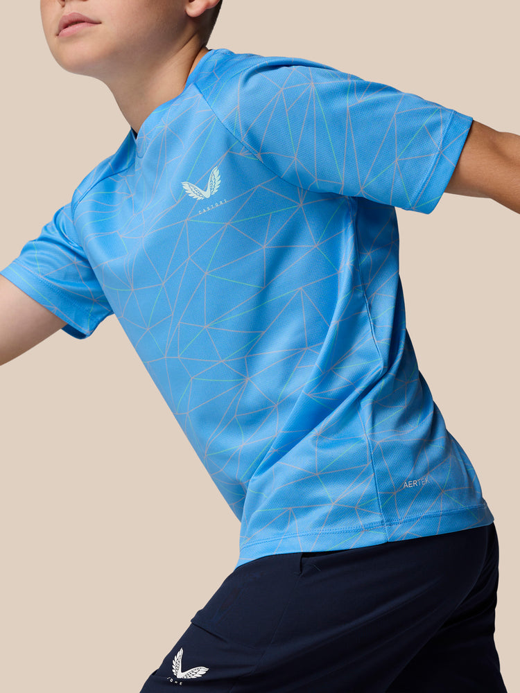 Junior Adapt All Over Print Short Sleeve T-Shirt - Cool Blue