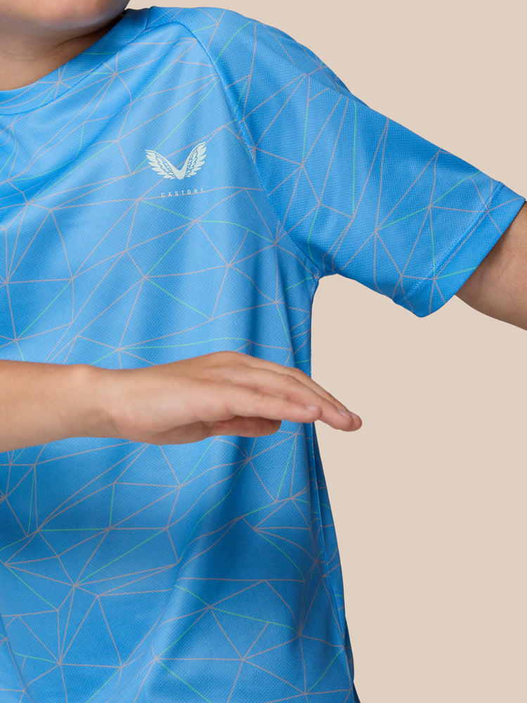 Junior Adapt All Over Print Short Sleeve T-Shirt - Cool Blue