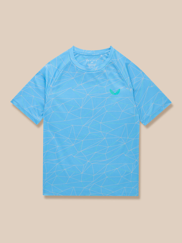Junior Adapt All Over Print Short Sleeve T-Shirt - Cool Blue