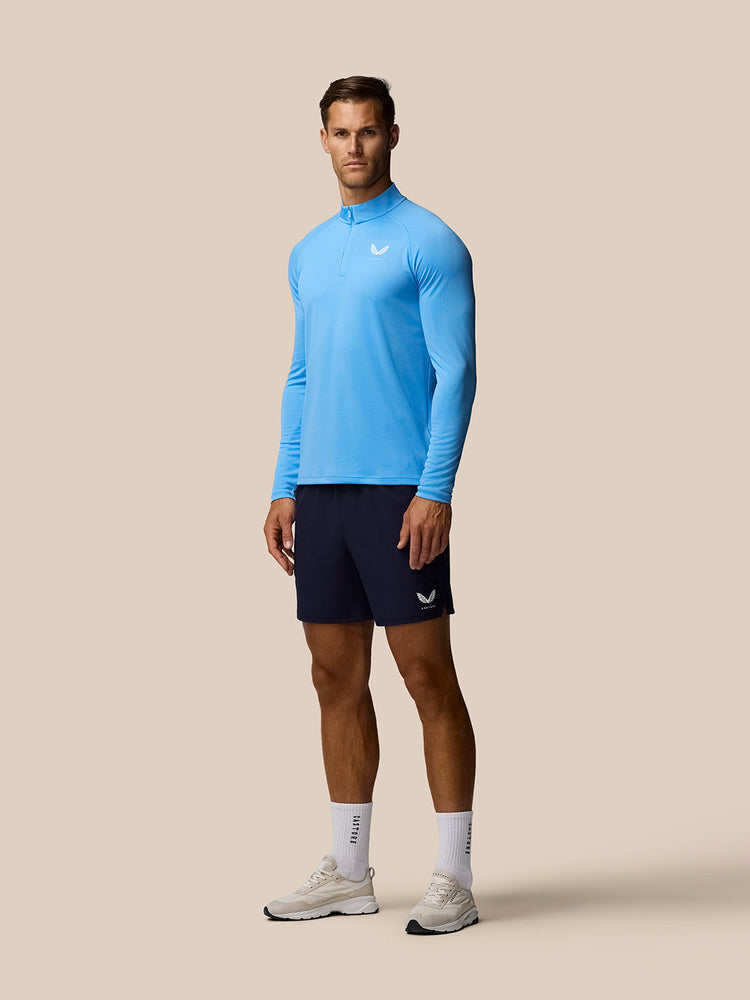Men's Adapt Quarter Zip Long Sleeve Top - Cool Blue