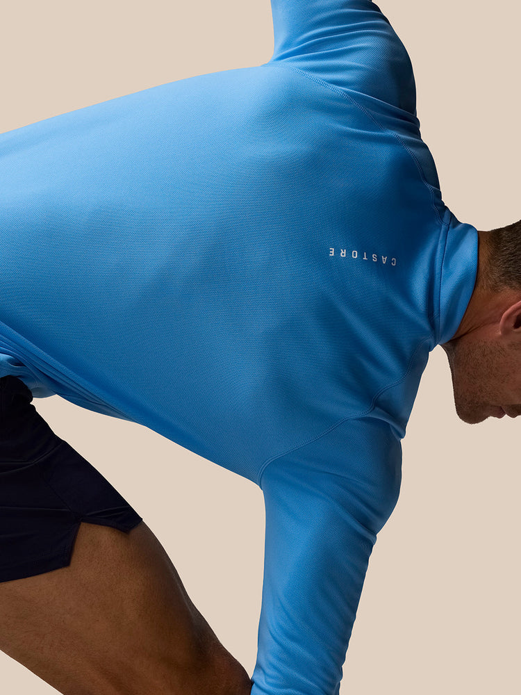 Men's Adapt Quarter Zip Long Sleeve Top - Cool Blue