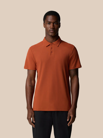 Elevated Lifestyle Polo Top - Dark Rust