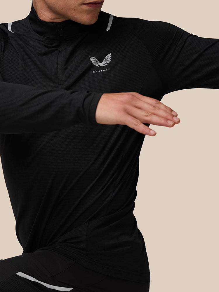 Men's Apex Quarter Zip Long Sleeve Top - Black