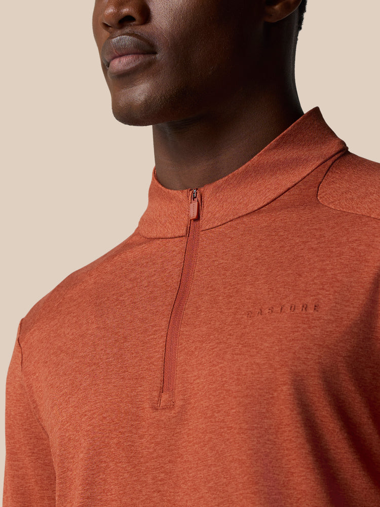 Elevated Lifestyle 1/4 Zip Top - Dark Rust