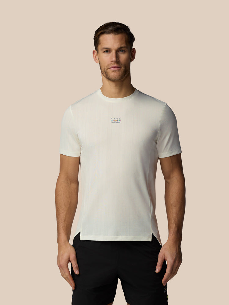 Men's Castore x Paul Smith Performance Engineered Knit Short Sleeve T Shirt - Off White