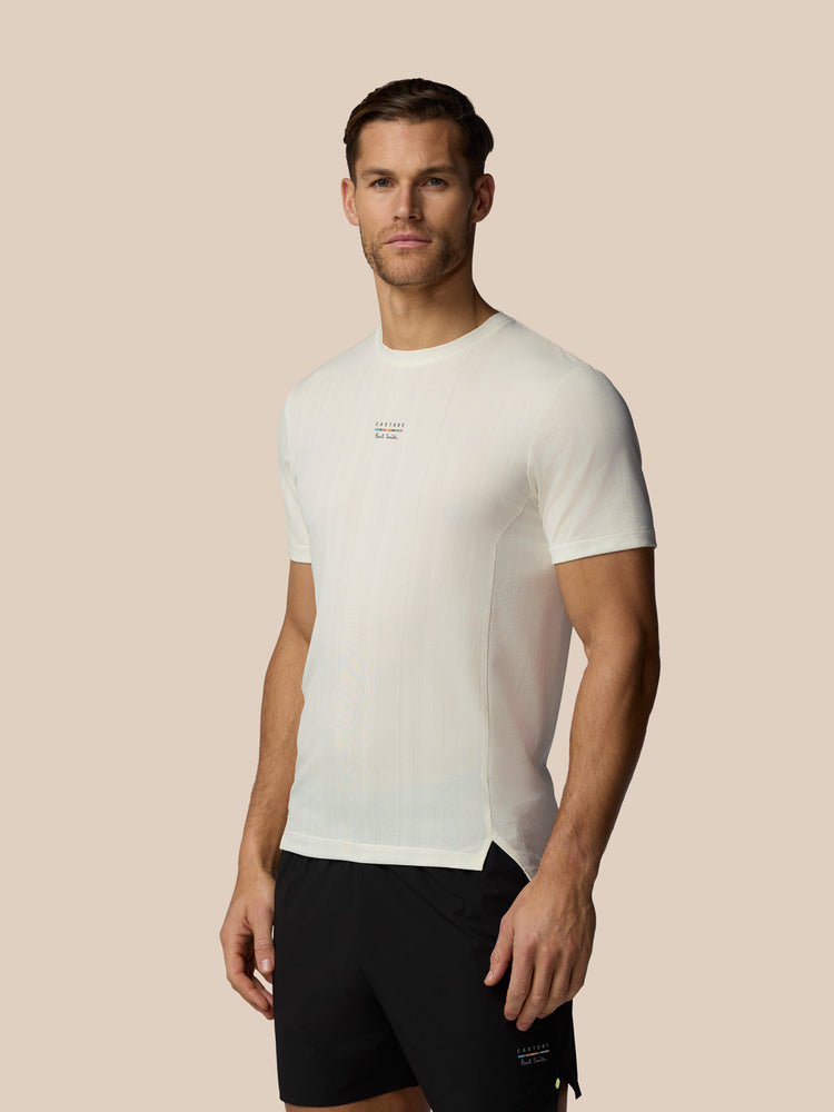 Men's Castore x Paul Smith Performance Engineered Knit Short Sleeve T Shirt - Off White