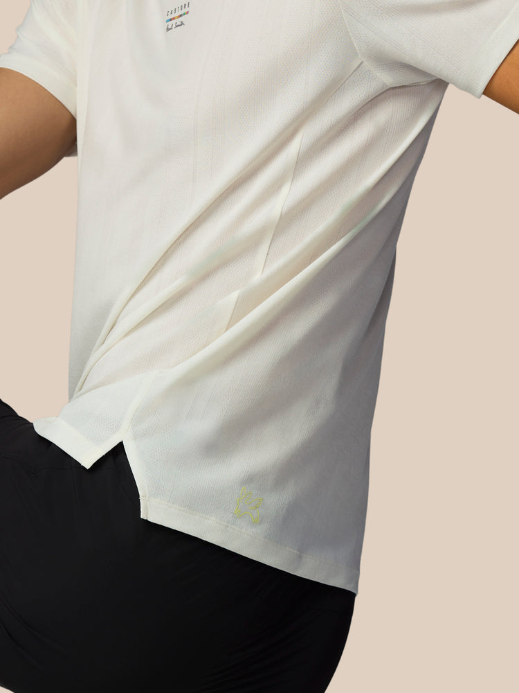 Men's Castore x Paul Smith Performance Engineered Knit Short Sleeve T Shirt - Off White