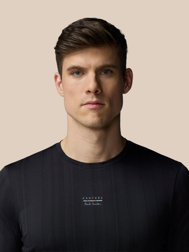 Men's Castore x Paul Smith Performance Engineered Knit Short Sleeve T-Shirt - Black