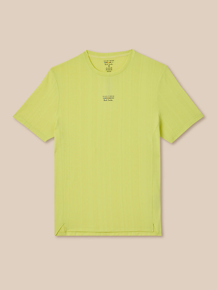 Men's Castore x Paul Smith Performance Engineered Knit Short Sleeve T Shirt - Lime
