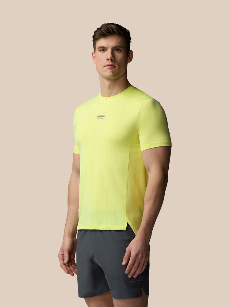 Men's Castore x Paul Smith Performance Engineered Knit Short Sleeve T Shirt - Lime
