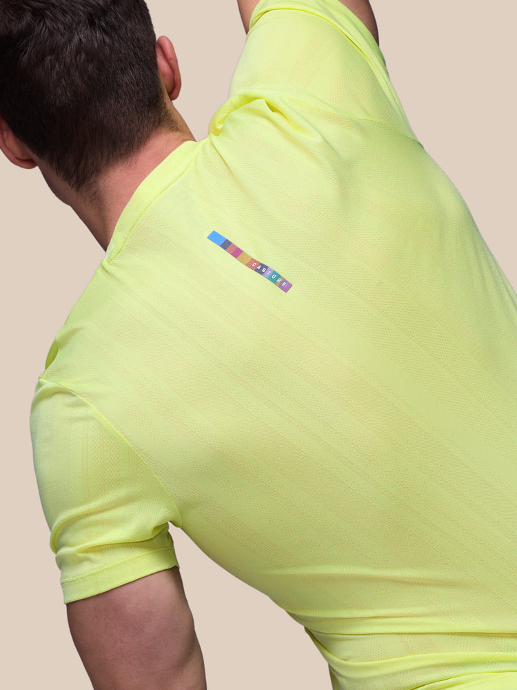 Men's Castore x Paul Smith Performance Engineered Knit Short Sleeve T Shirt - Lime