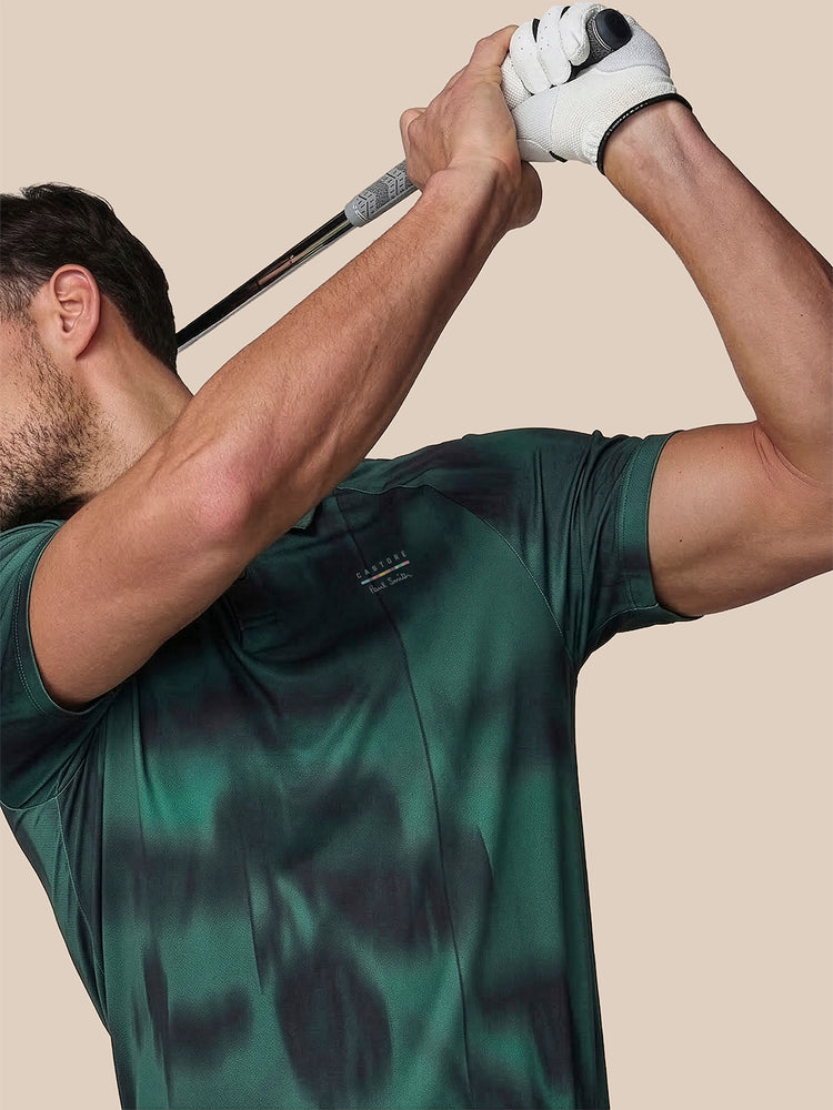 Men's Castore x Paul Smith Performance Printed Polo Top - Teal