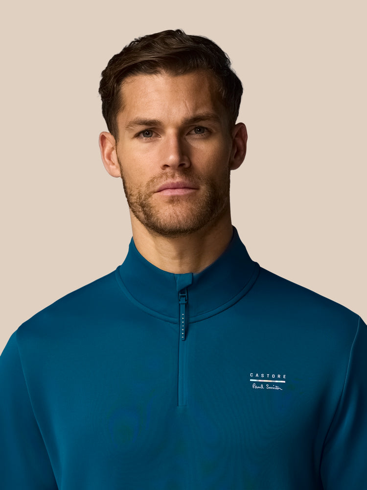 Men's Castore x Paul Smith Technical Quarter Zip Top - Teal