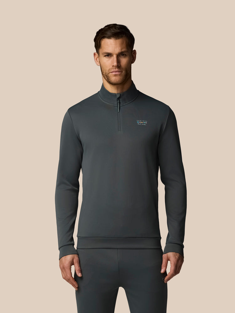Men's Castore x Paul Smith Technical Quarter Zip Top - Charcoal