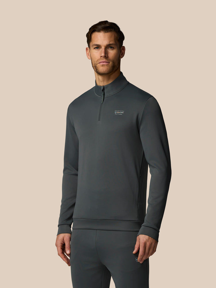 Men's Castore x Paul Smith Technical Quarter Zip Top - Charcoal