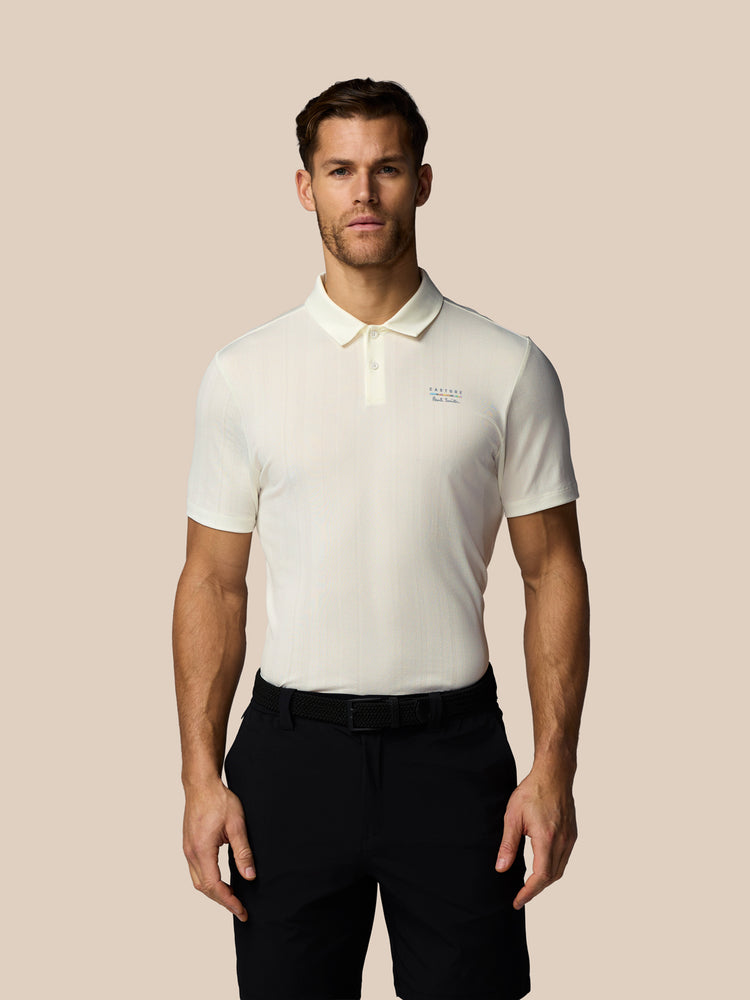 Men's Castore x Paul Smith Performance Engineered Knit Polo Top - Off White