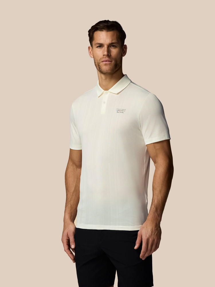 Men's Castore x Paul Smith Performance Engineered Knit Polo Top - Off White