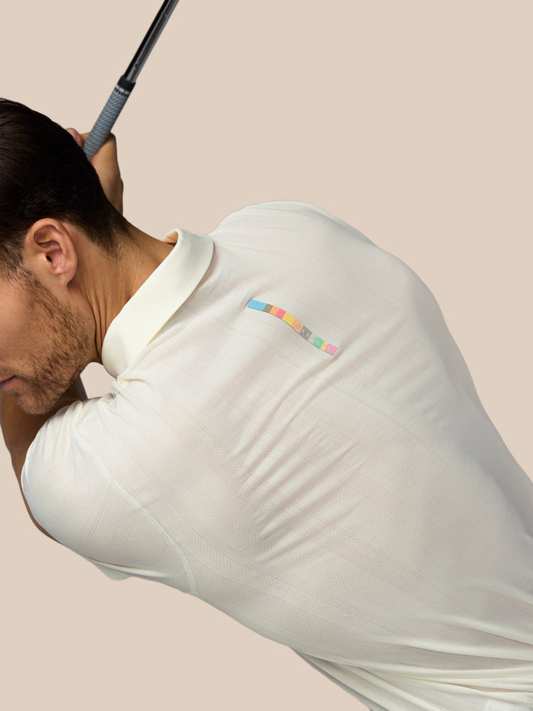 Men's Castore x Paul Smith Performance Engineered Knit Polo Top - Off White