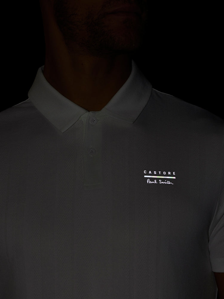 Men's Castore x Paul Smith Performance Engineered Knit Polo Top - Off White
