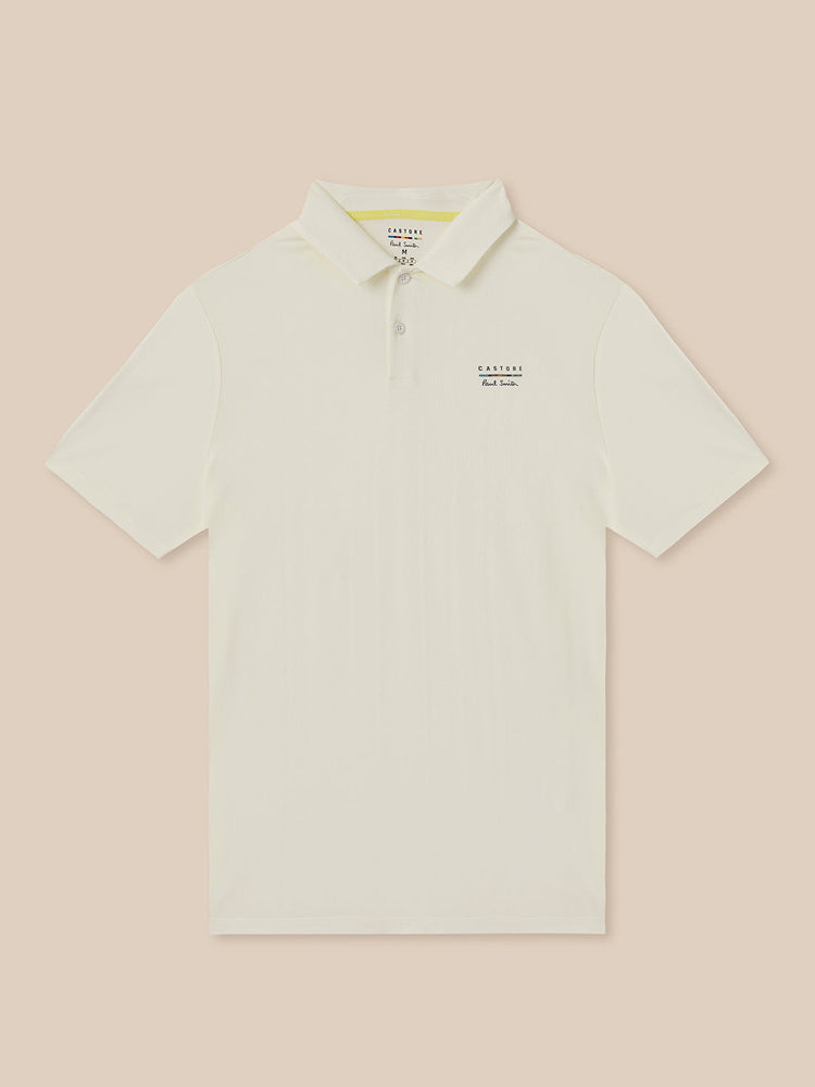 Men's Castore x Paul Smith Performance Engineered Knit Polo Top - Off White