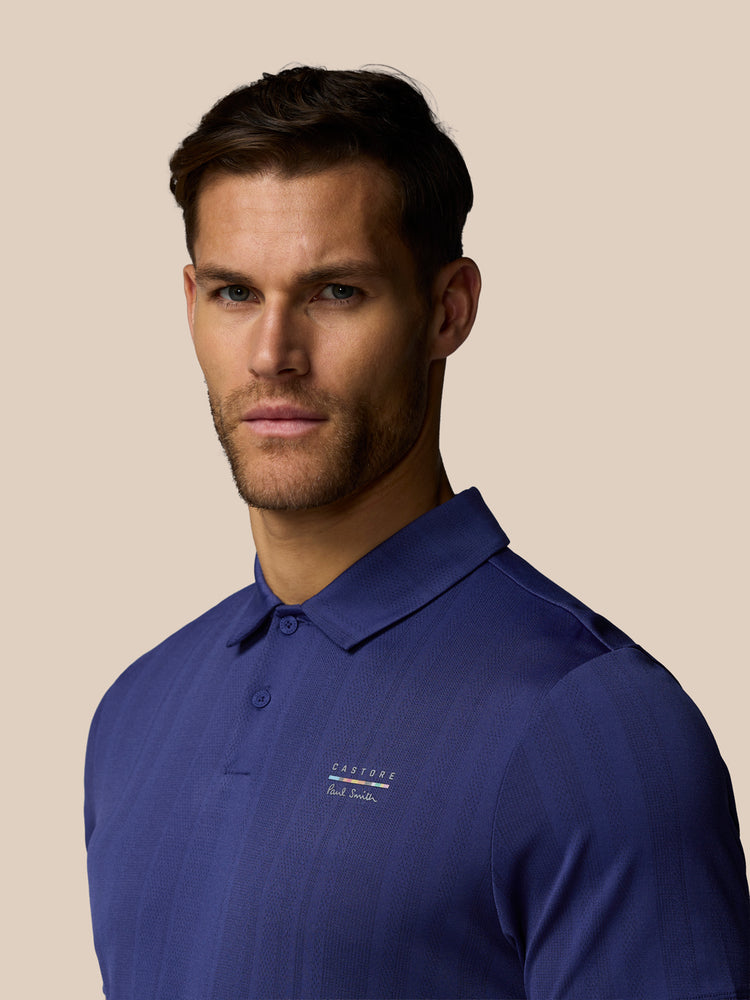 Men's Castore x Paul Smith Performance Engineered Knit Polo Top - Navy