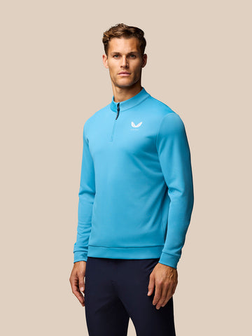 Men's Golf Long Sleeve Club Classic Quarter Zip Top - Corn Blue