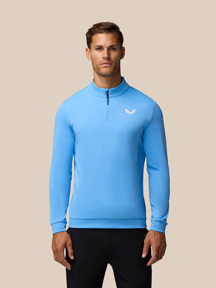 Golf Club Classic 1/4 Zip Top - Cool Blue