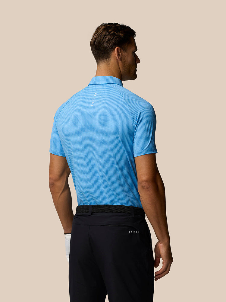 Golf Club Glow Printed Polo - Cool Blue