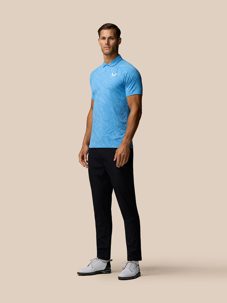 Golf Club Glow Printed Polo - Cool Blue