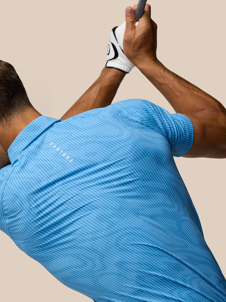 Golf Club Glow Printed Polo - Cool Blue