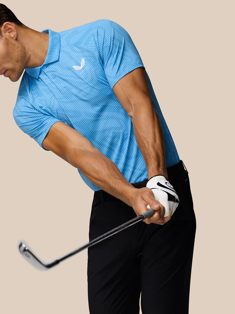 Golf Club Glow Printed Polo - Cool Blue