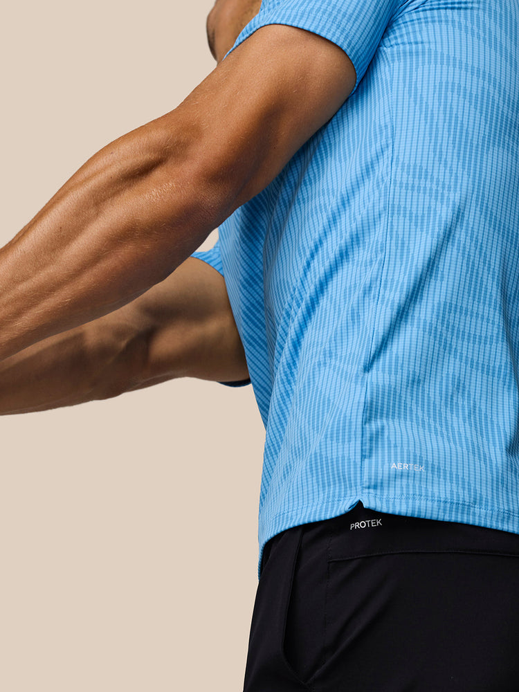 Golf Club Glow Printed Polo - Cool Blue