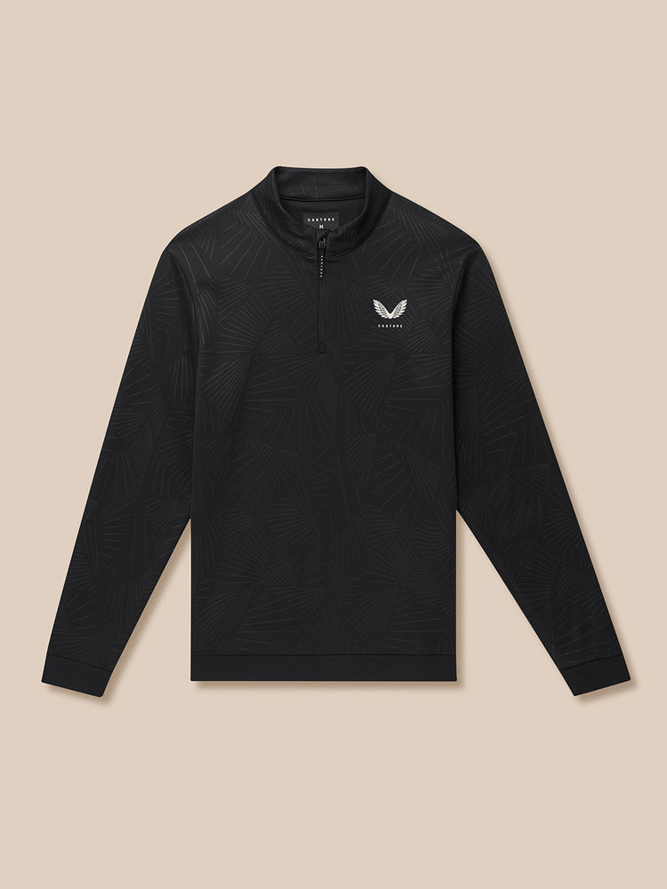 Golf Club Classic 1/4 Zip Debossed Top - Black