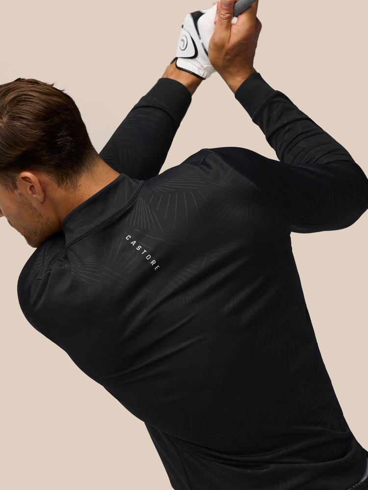 Golf Club Classic 1/4 Zip Debossed Top - Black