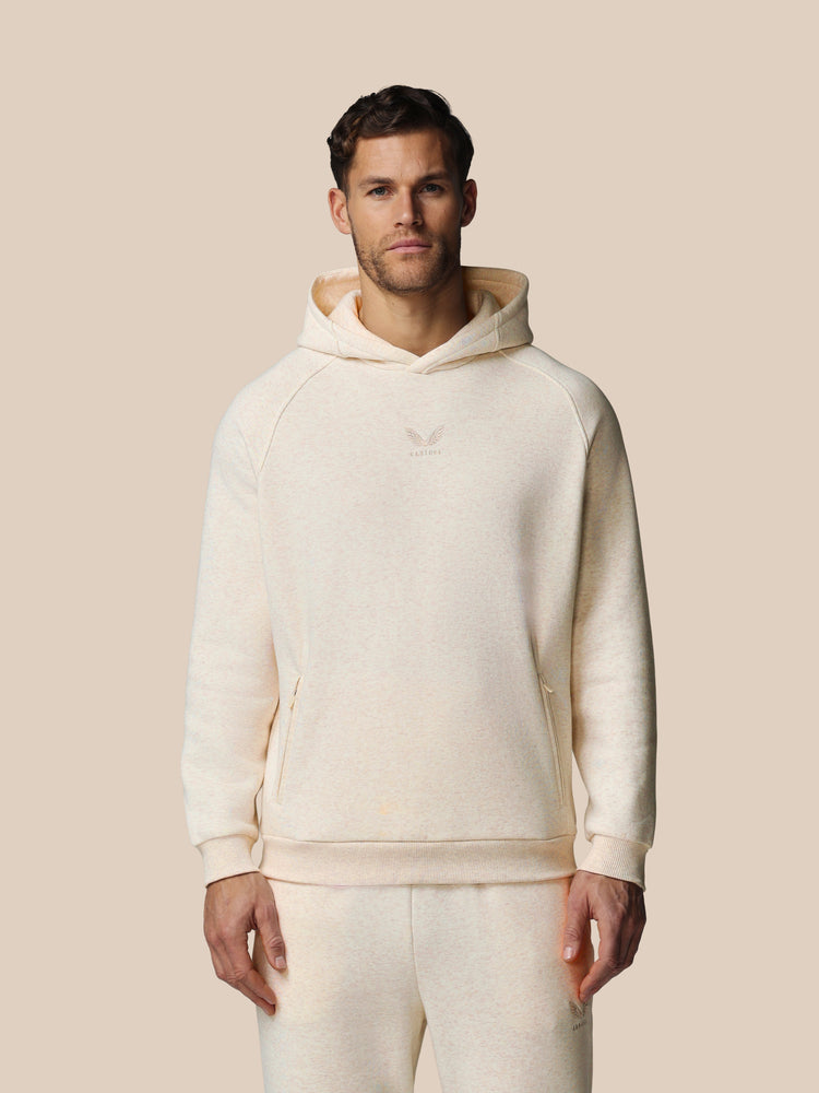 Men's Adapt Long Sleeve Cotton Fleece Hoodie - Oatmeal Marl