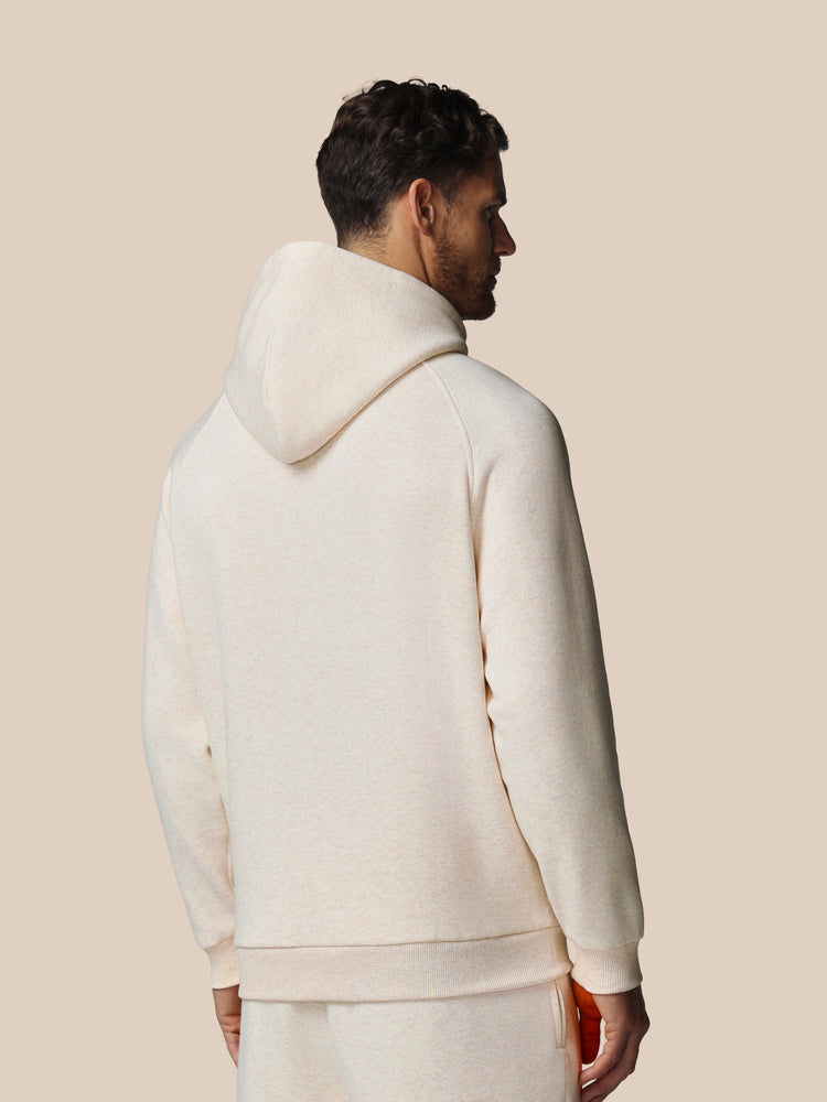 Men's Adapt Long Sleeve Cotton Fleece Hoodie - Oatmeal Marl